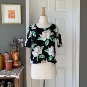 Anthropologie spring blossom print top 1644